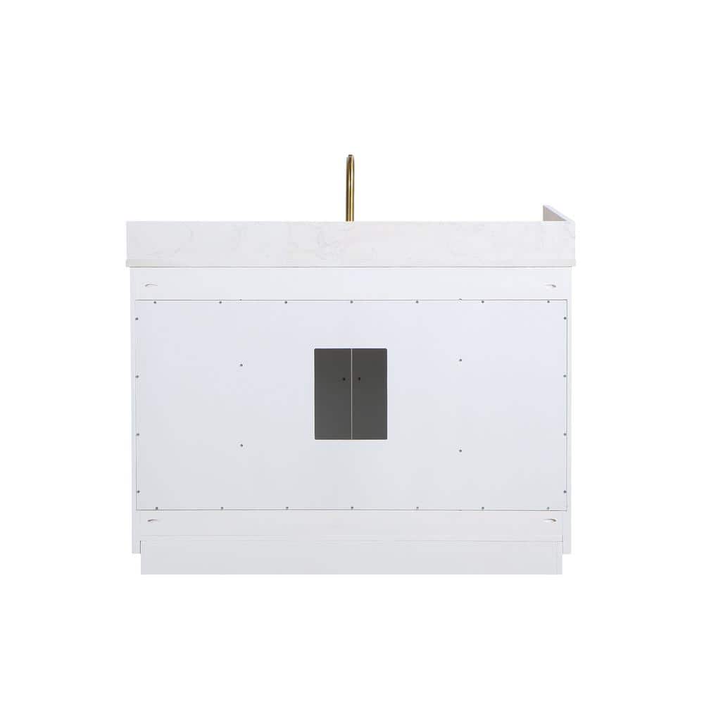 Gavino 48" White Wood Vanity with Composite Stone Top