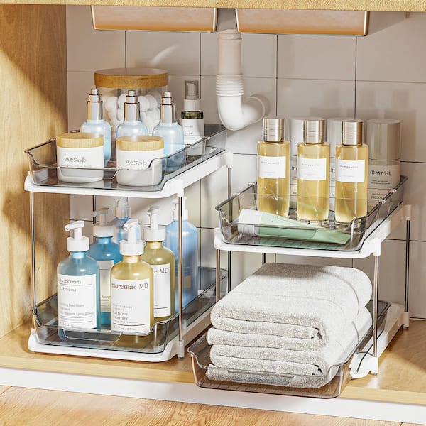 Numhew 2-Tier Multi-Purpose Bathroom Under Sink Organizers and
