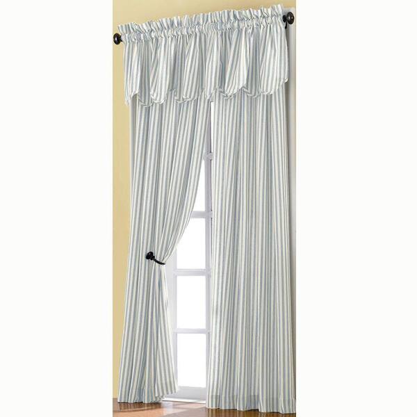 Curtainworks Semi-Opaque Light Blue Country Stripe Cotton Panel - 50 in. W x 84 in. L