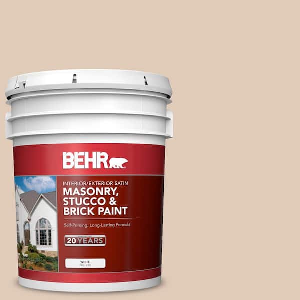 BEHR 5 gal. #S240-2 Rice Crackers Satin Interior/Exterior Masonry, Stucco and Brick Paint