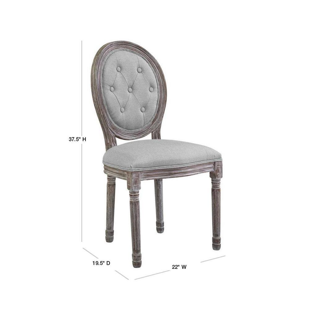 Arise Vintage French Upholstered Gray Wood Side Chair