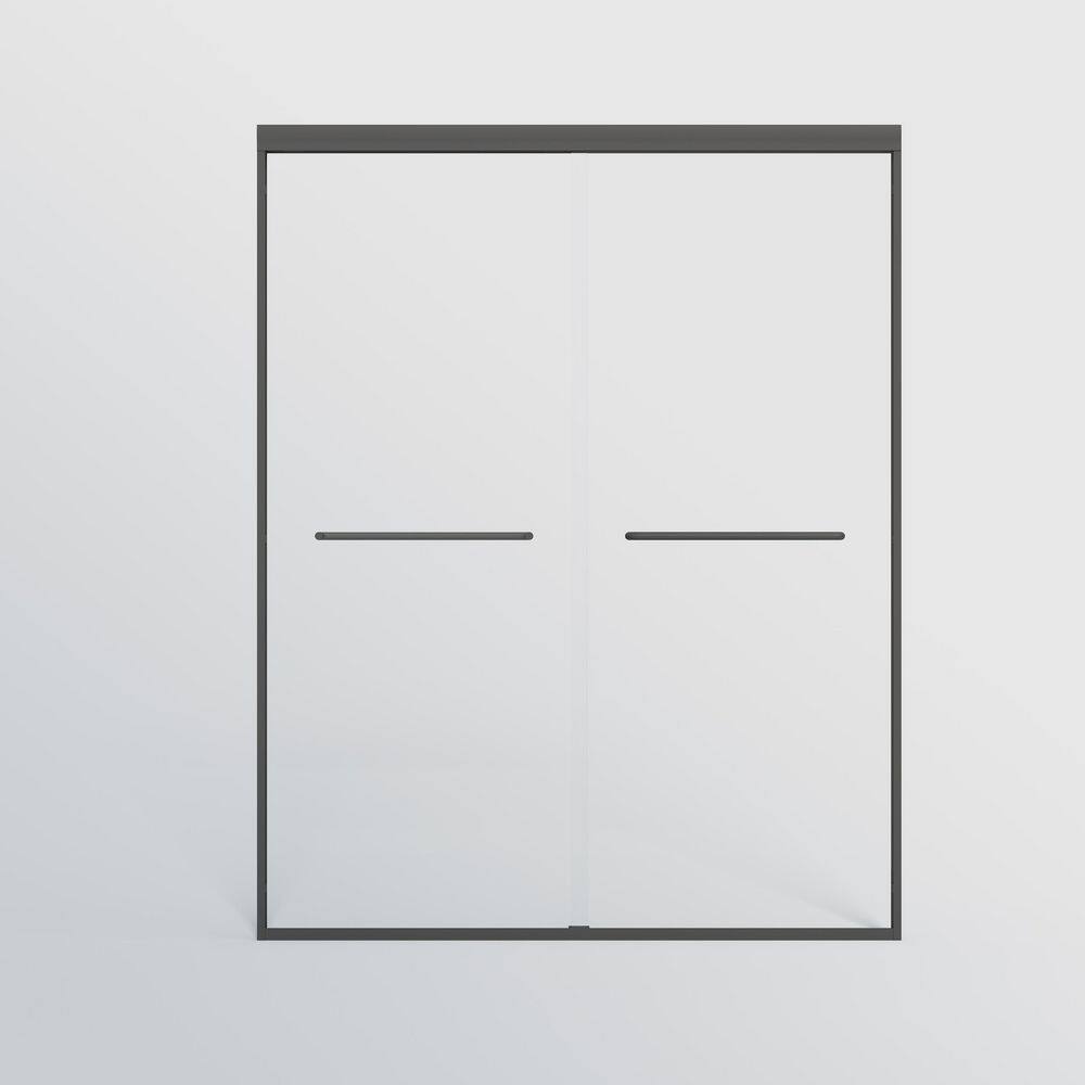 56 in.-60 in. W x 72 in. H Double Sliding Framed Bathroom Shower Door with 1/4 in. Tempered Glass in Matte Black price history on PriceWatchPro