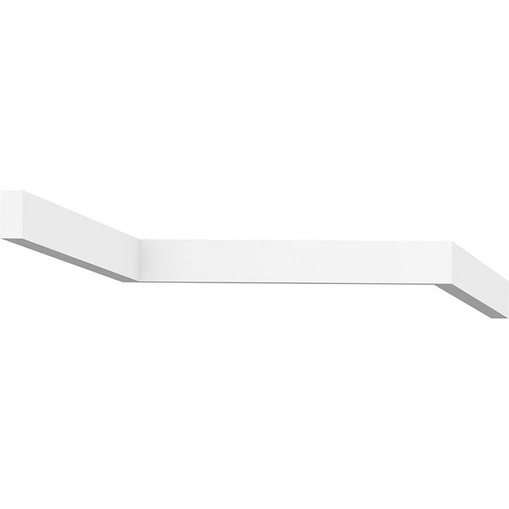 White PVC 1" x 0.75" x 96" Stop Moulding