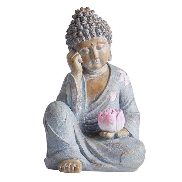Solar Lotus Light Buddha Statue (IP65)-Outdoor Zen Garden/Patio