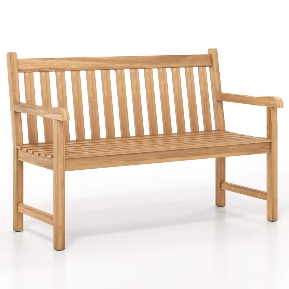 51 in. Teak Wood Outdoor Porch Bench with Armrests and 550 lb. Capacity price history on PriceWatchPro