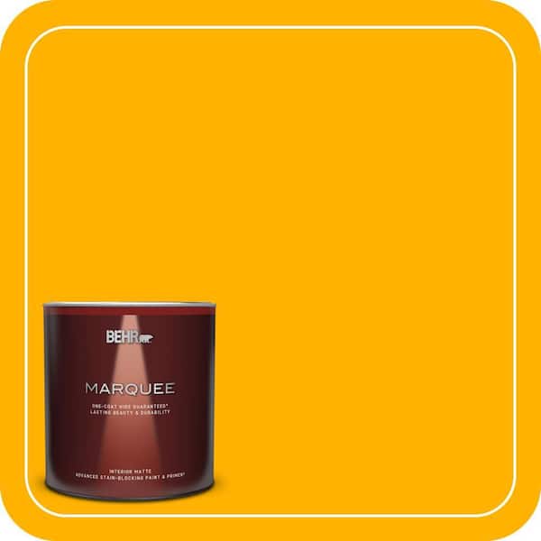 BEHR MARQUEE 1 qt. #310B-7 Saffron Thread Matte Interior Paint & Primer