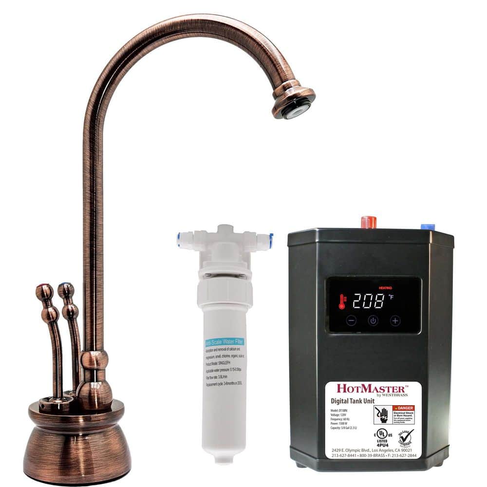 Docalorah 10 in. 2-Handle Hot and Cold Water Dispenser Faucet with Digital Tank and Filter, Antique Copper price history on PriceWatchPro