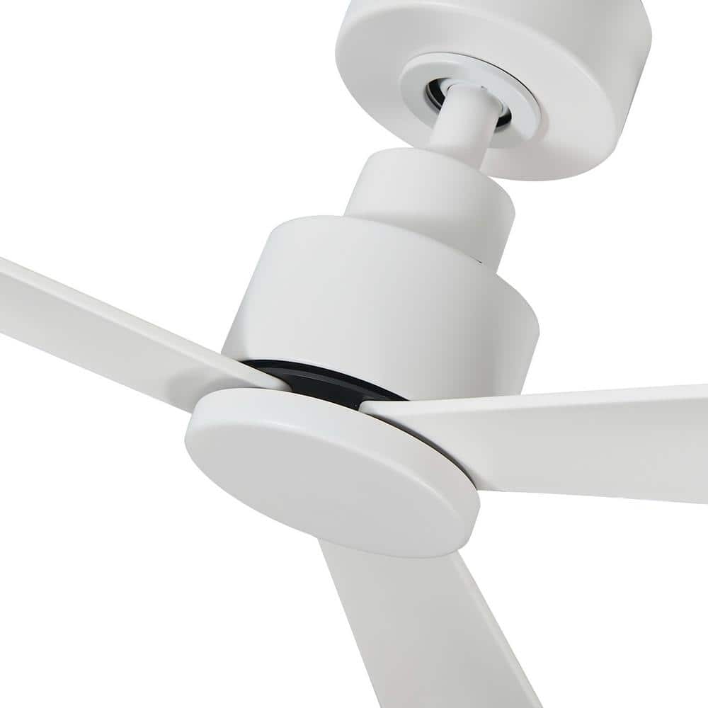 52" Matte White Ceiling Fan with Remote Control and Reversible Blade