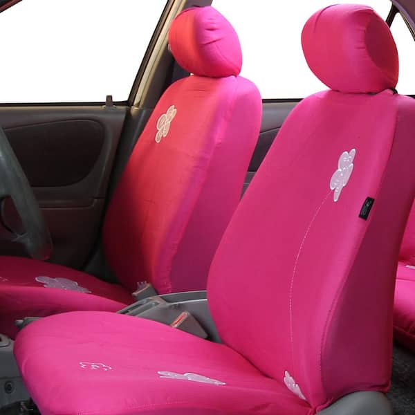 Floral Seat Covers Front Set FH Group Color: Pink