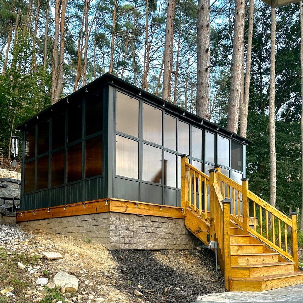 その他 Grande Sonnerie foil PURPLE LEAF 12ft.x16ft. Sunroom Hardtop Gazebo Solarium Galvanized