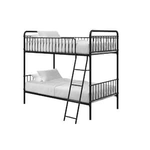 DHP Fulton Silver Metal Twin Over Twin Bunk Bed DE49958