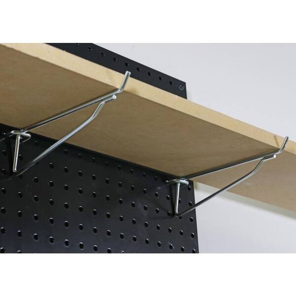 6 Pack Metal 8 Inch Shelf Bracket Garage Peg Hanger for 1/8" & 1/4" Pegboard