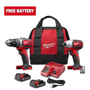 M18 18V Lithium-Ion Cordless Drill Driver/Impact Driver Combo Kit (2-Tool) W/ Two 1.5Ah Batteries, Charger Tool Bag