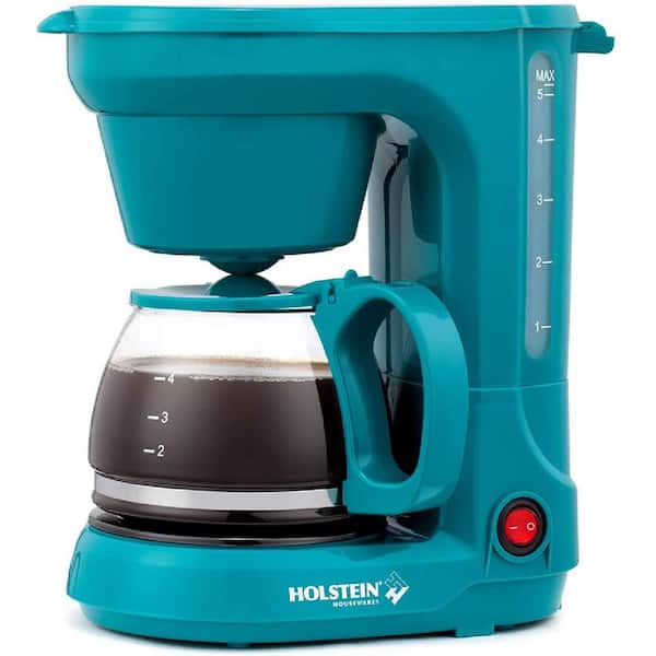 HOLSTEIN HOUSEWARES Everyday 5-Cup Mint Coffee Maker HH-0914701I - The Home  Depot