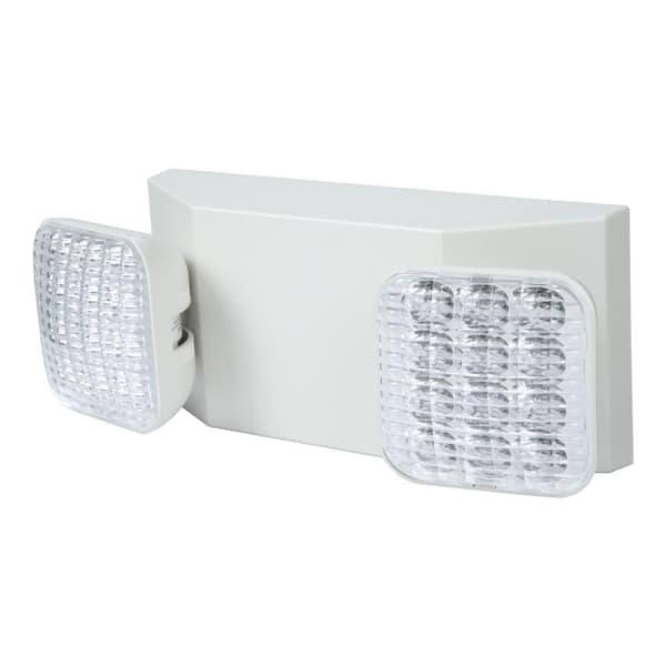 All-Pro Emergency All-Pro Integrated LED 2-Head White Commercial Grade Emergency Light 2W, 80 Lumens w/ NiCad