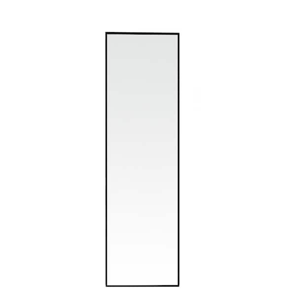 Unbranded 50 in. x 14 in. Classic Simple Rectangle Black Alloy Framed Wall-Mounted Full Body Decorative Mirror