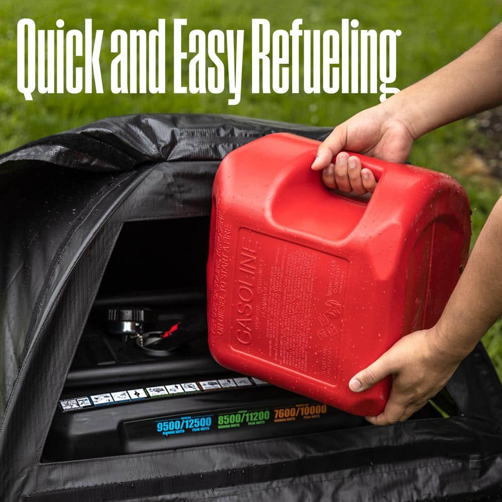 Black Weather-Resistant Tent Cover for Open Frame Generators