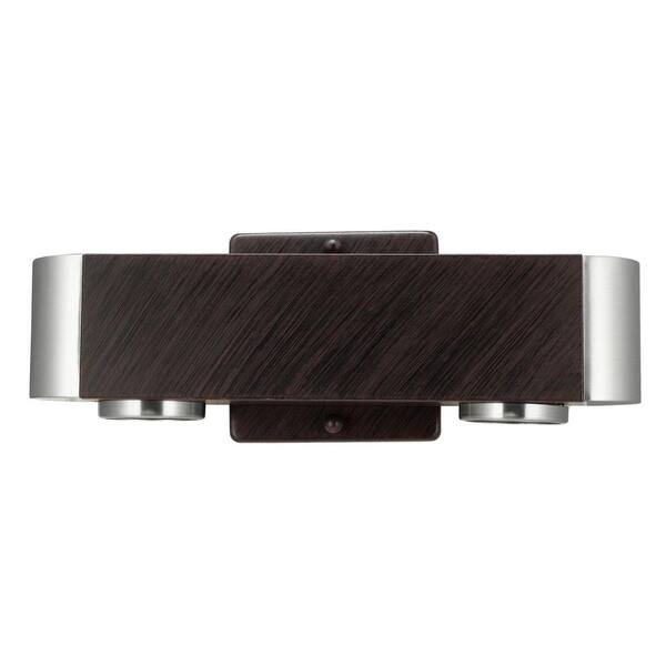 EGLO Chicago 2-Light Antique Brown and Matte Nickel Surface Mount Wall Light