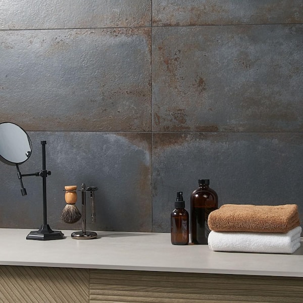 Angela Harris Fuller Black 11.81 in. x 23.62 in. Matte Porcelain Floor and Wall Tile (11.62 sq. ft./Case)