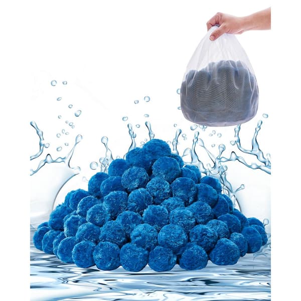 Pool Filter Balls for Sand Filter 25 sq. ft. Cartridge Filter Balls Replace Sand Reusable(Blue)-2025 upgrade