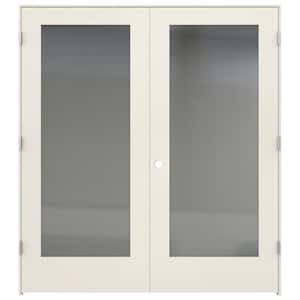 36 in. x 80 in. Tria Primed Left-Hand Mirrored Glass Molded Composite Double Prehung Interior Door