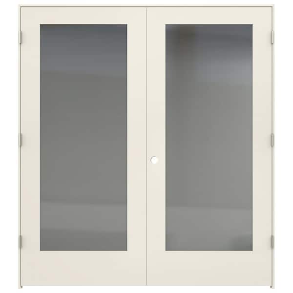 JELD-WEN 36 in. x 80 in. Tria Primed Left-Hand Mirrored Glass Molded Composite Double Prehung Interior Door
