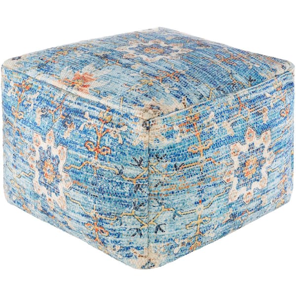 Livabliss Leonard Bright Blue Accent Pouf