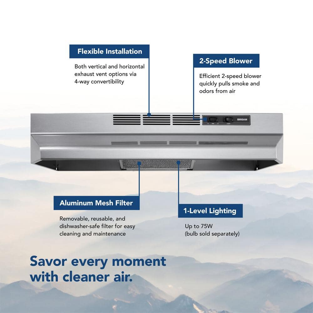 Broan 24" Stainless Steel Convertible Under-Cabinet Range Hood