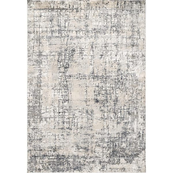 nuLOOM Aly Modern Abstract Beige 6 ft. 7 in. x 9 ft. Indoor Area Rug