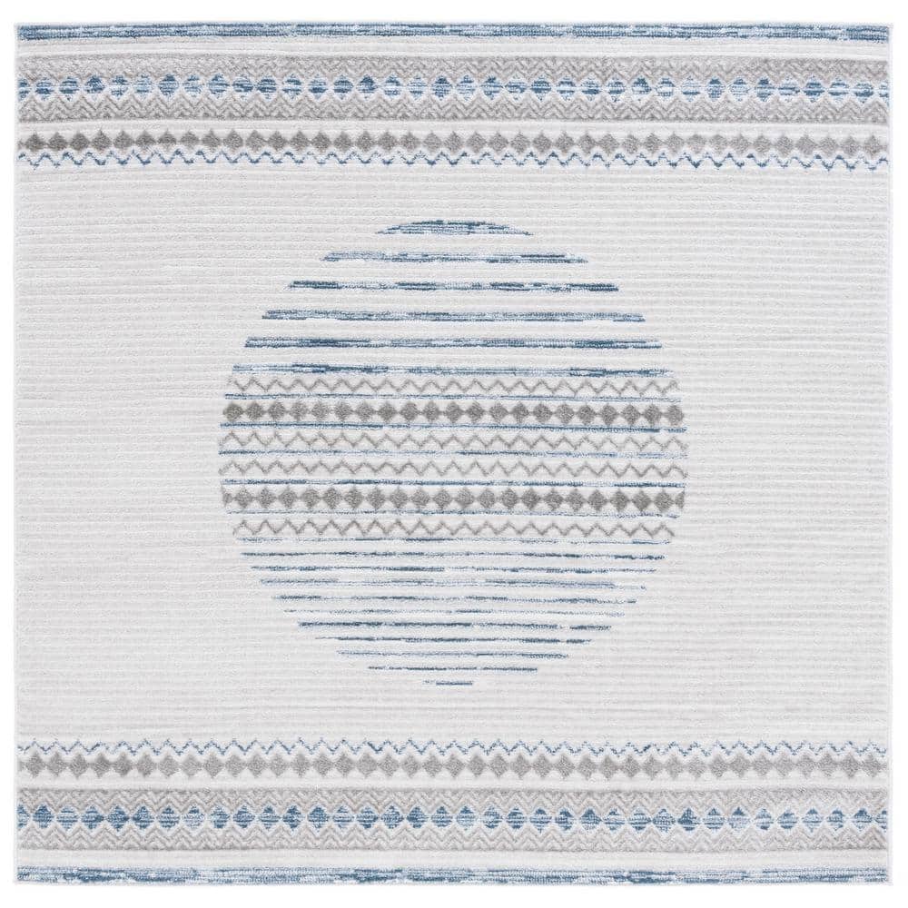 Alamo Ivory/Navy 7 ft. x 7 ft. Modern Geometric Square Area Rug price history on PriceWatchPro