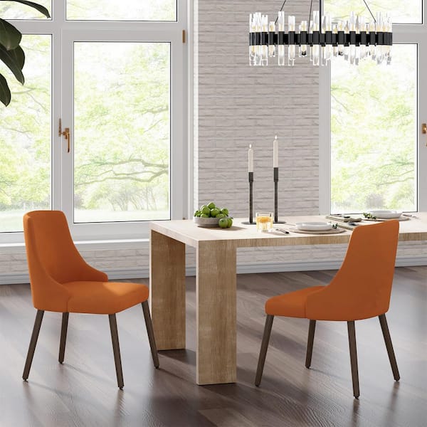 Nestor Orange 19.5 in. W Modern Upholstered Dining Chair with Effortless Assembly