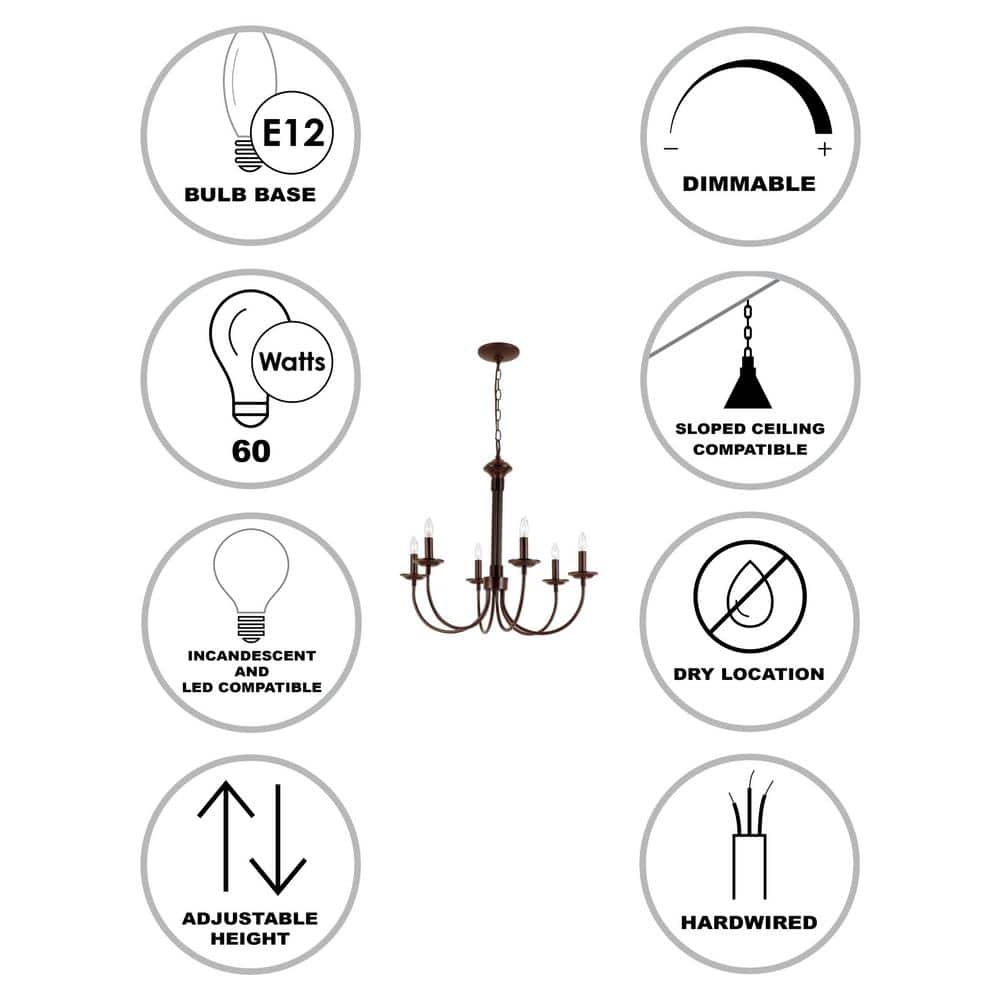 Colonial Elegance 27" Outdoor Candle-Inspired Bronze Chandelier