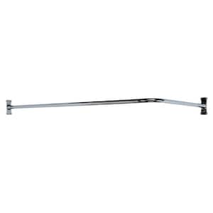 66 in. x 48 in. Corner Shower Rod with Flanges in Polished Chrome