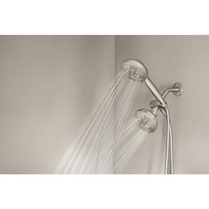 HydroEnergetix 8-Spray 4.75 in. Dual Tub Wall Mount Fixed and Handheld Shower Head in Spot Resist Brushed Nickel