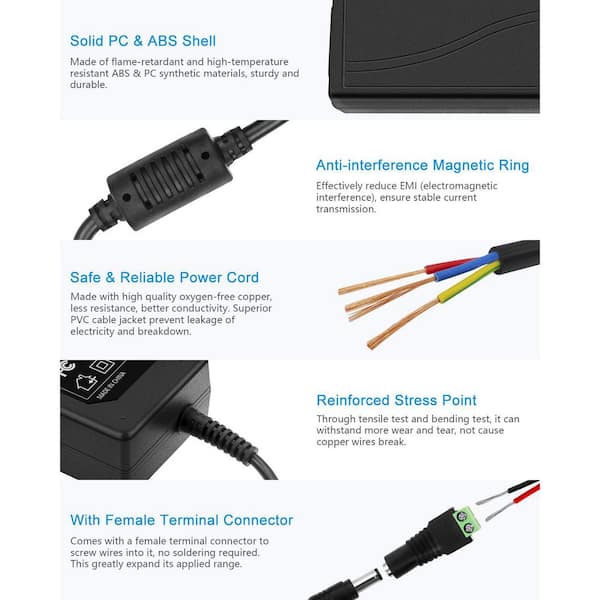 5V 1A Power Supply, AC Adapter 100-240V 50 60Hz To DC 5V Switching - View #2