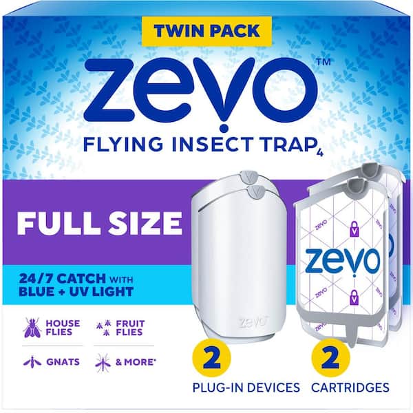 Indoor Flying Lawn Insect Control Trap for Fruit Flies, Gnats, and House Flies Multi-Pack(2 Plug-Ins Plus 2 Refills)