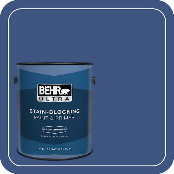 BEHR ULTRA 1 gal. #S-G-600 Deep Azure Extra Durable Satin Enamel Interior Paint & Primer