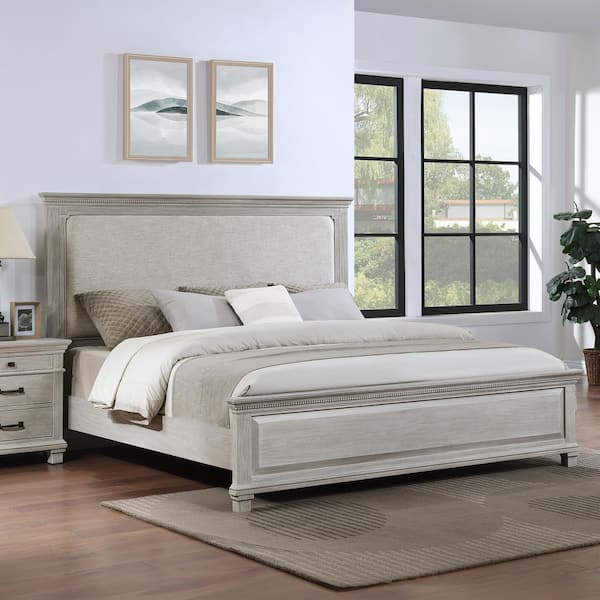 New Classic Furniture Silver Sands Gray Wood Frame Queen Panel Bed