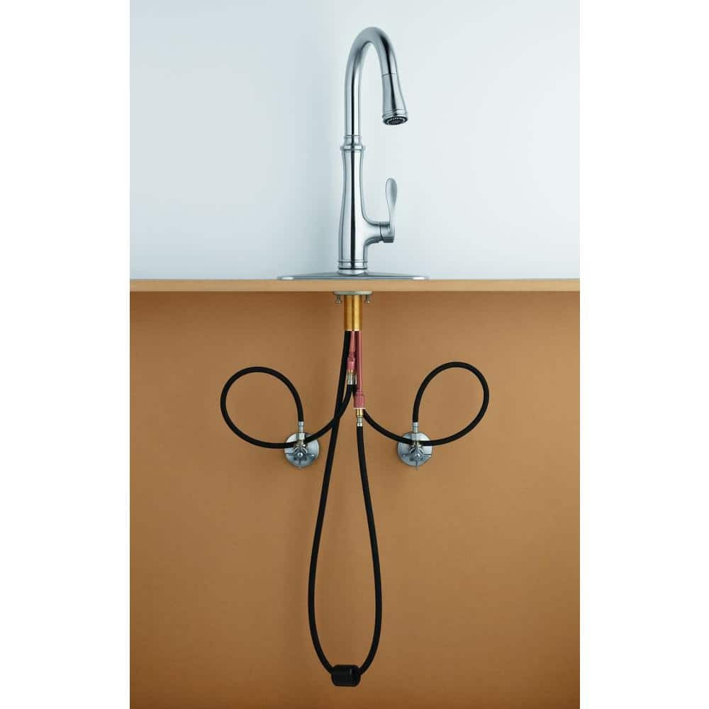 Vibrant Stainless Steel Pull-Down Kitchen Faucet with Spray