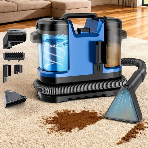 LAIFUCAM 450W Carpet Cleaner w 18KPa Suction, 0.8L+1.8L Tanks, 5ft