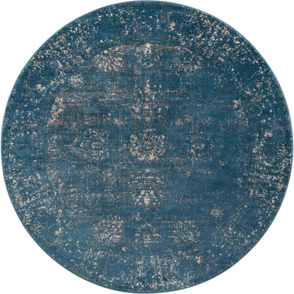 Sofia Casino Blue 7 ft. x 7 ft. Area Rug price history on PriceWatchPro