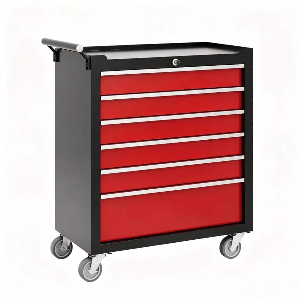 6-Drawer Steel Rolling Tool Chest with Smooth Ball-Bearing Slides, Side Handle, Lockable Casters for Garage,Workshop price history on PriceWatchPro