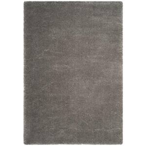 SAFAVIEH Royal Shag Gray 7 ft. x 7 ft. Square Solid Gradient Area Rug ...