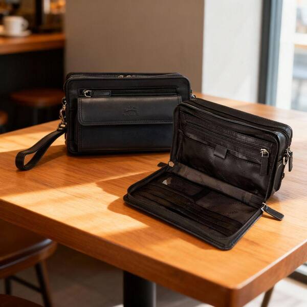 MANCINI Buffalo Black Tote Bag with Zippered Organizer Pocket 99