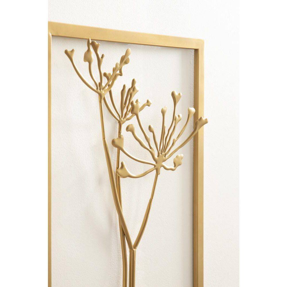 Gold Metal Framed Botanical Wall Art Set, 20 x 15 Inches