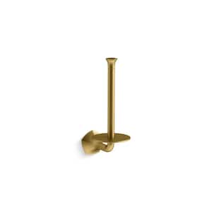 Occasion Wall Mounted Vertical Toilet Paper Holder in Vibrant Brushed Moderne Brass