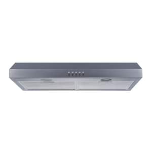 30 in. 300 CFM Convertible Under Cabinet Range Hood in Stainless Steel with Mesh Filters and Push Buttons