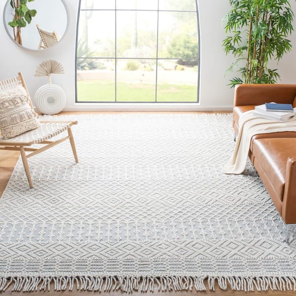 Natura 10 ft. x 14 ft. Ivory/Gray Geometric Tribal Area Rug