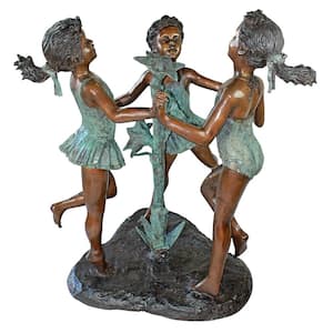 41 in. H Fun in the Sun Girls Cast Bronze Garden Statue