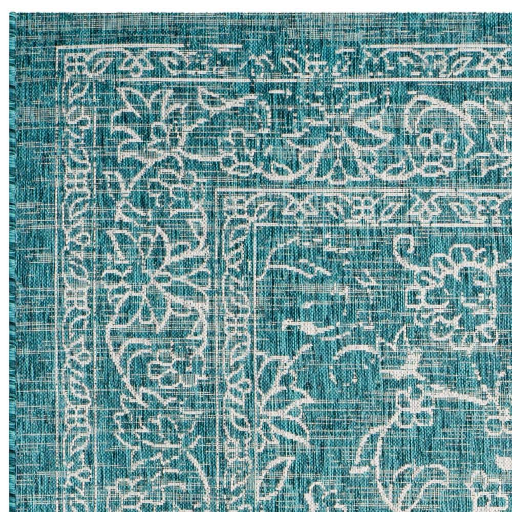 Turquoise Bliss 9' x 12' Flat Woven Synthetic Area Rug